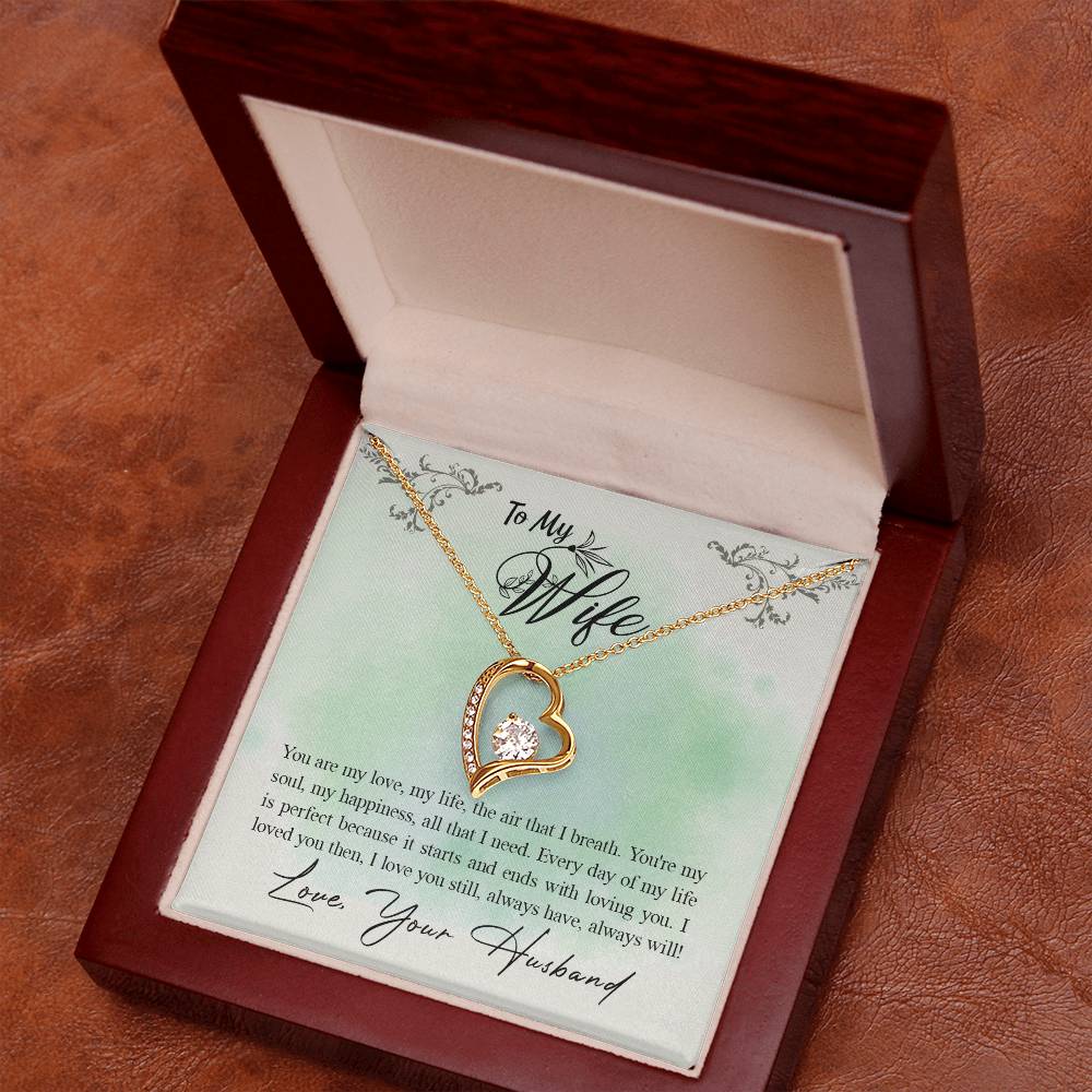 Forever Love Necklace with Message Card : Gifts for Wife - Your are My Love, My Life, the Aire that I Breath - For Anniversary, Birthday