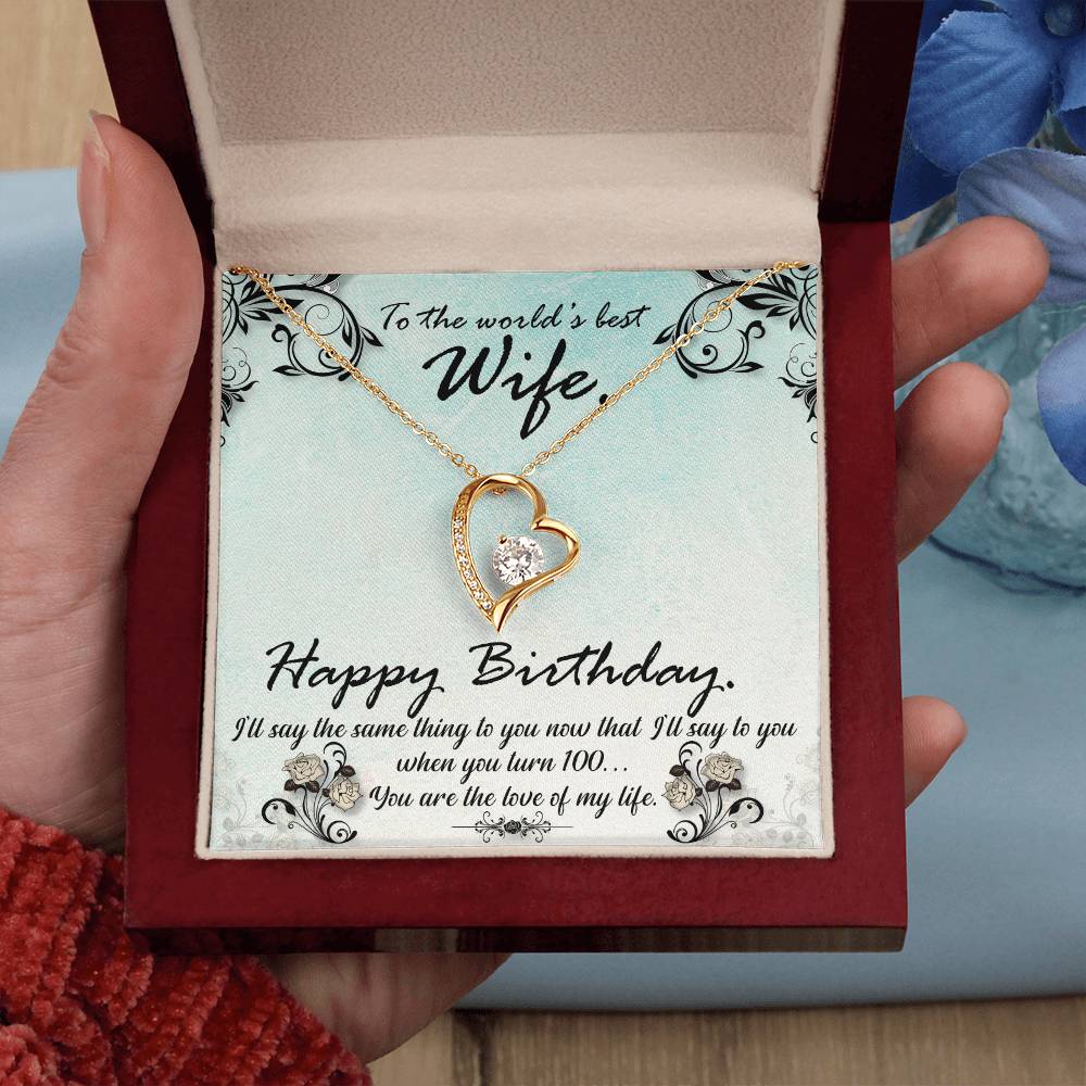 Forever Love Necklace with Message Card : Gifts for Wife - Happy Birthday I'll Say the Same Thing to You - For Birthday