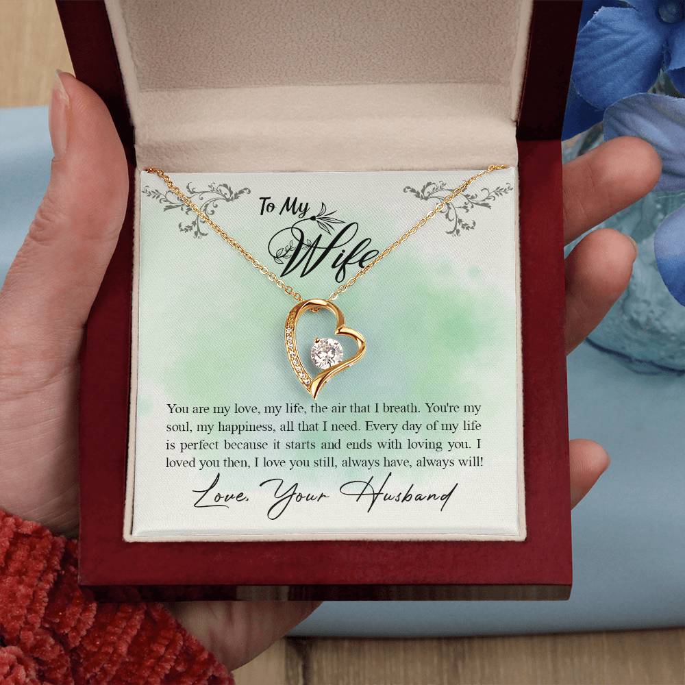 Forever Love Necklace with Message Card : Gifts for Wife - Your are My Love, My Life, the Aire that I Breath - For Anniversary, Birthday