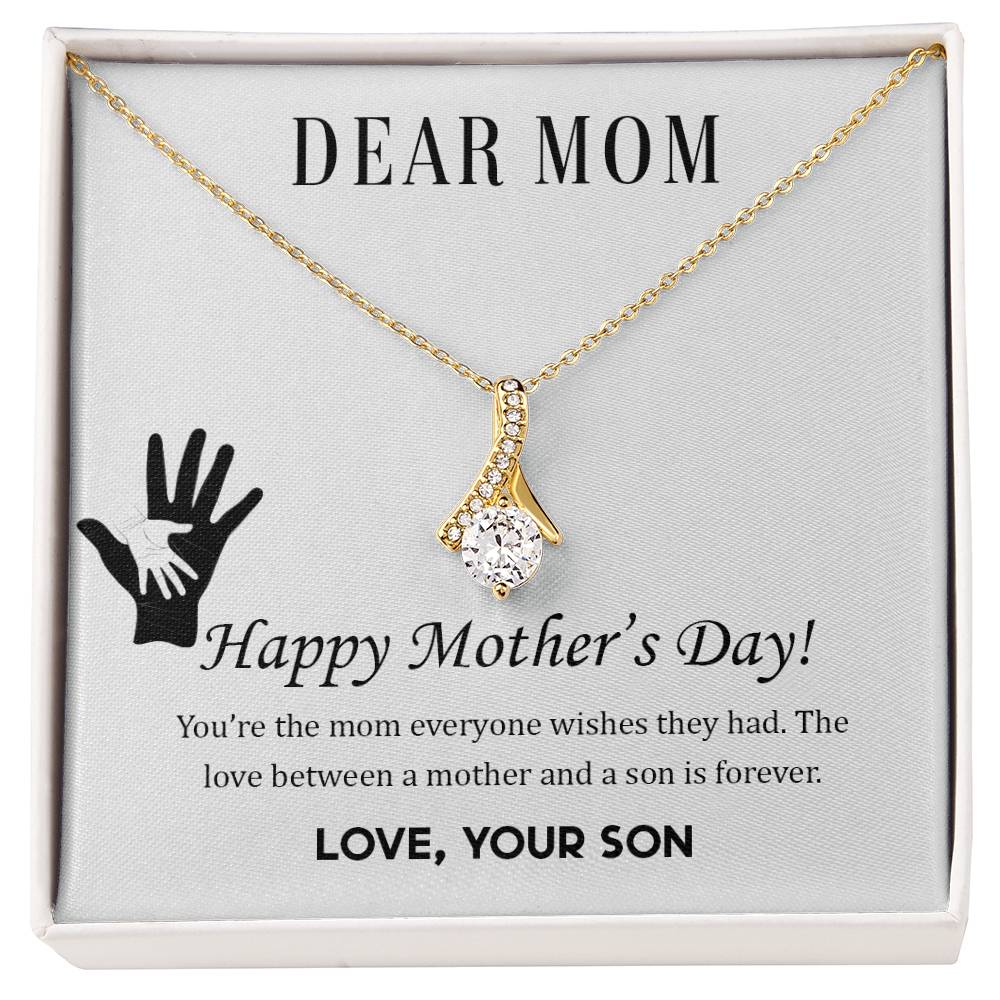 Alluring Beauty Necklace With Message Card : Gifts For Mom - You're the Mom Everyone Wishes They Had - For Mother's Day