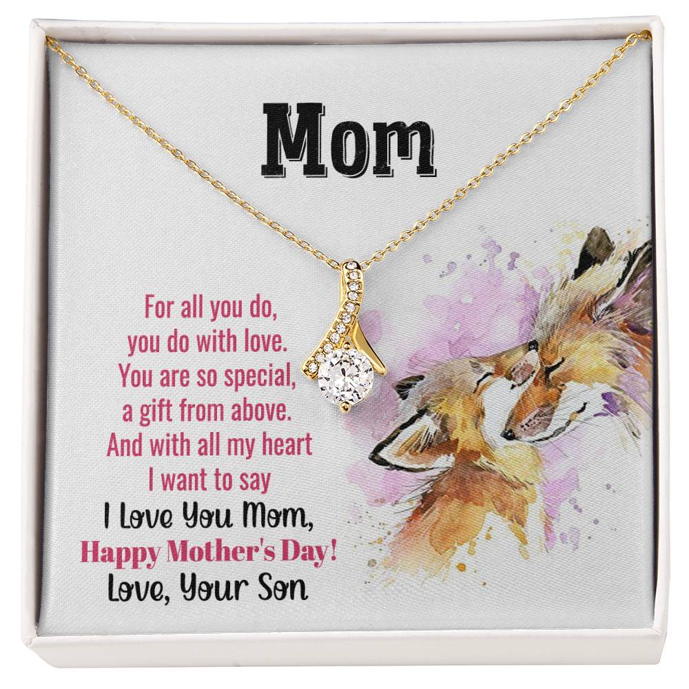 Alluring Beauty Necklace With Message Card : Gifts For Mom - For All You Do You Do With Love You Are So Special - For Mother's Day, Birthday