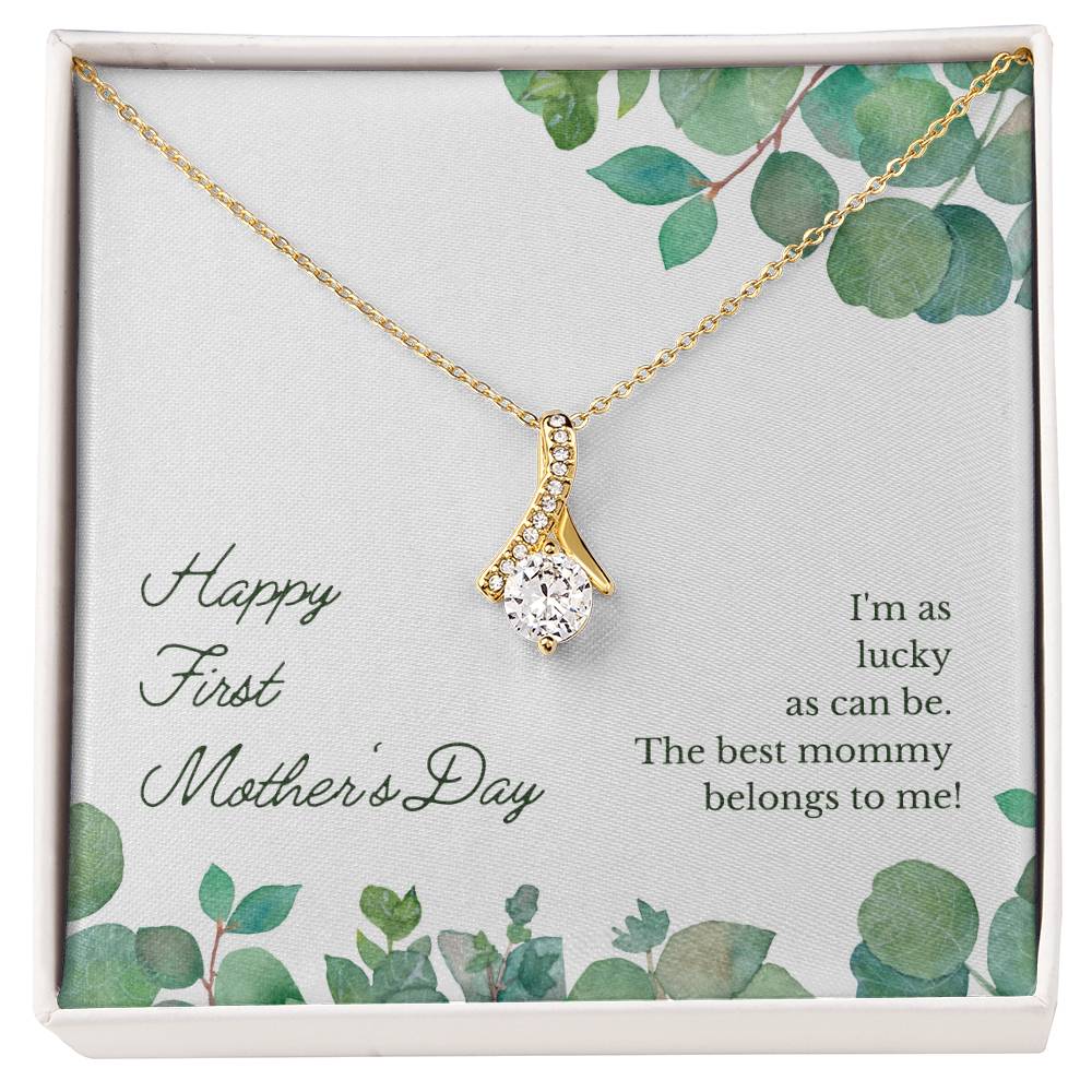 Alluring Beauty Necklace With Message Card : Gifts For Mom - Happy First Mother's Day - For Mother's Day