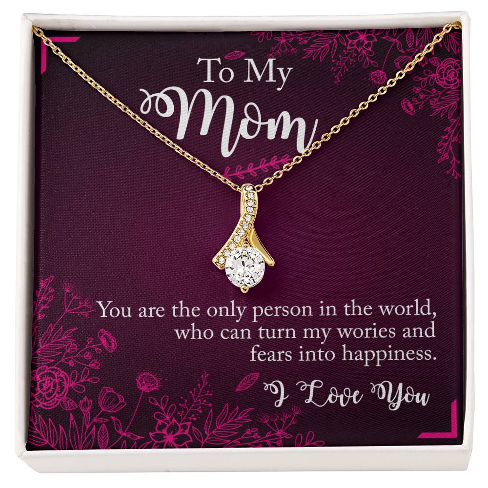 Alluring Beauty Necklace With Message Card : Gifts For Mom - You are the Only Person in the World - For Mother's Day, Birthday