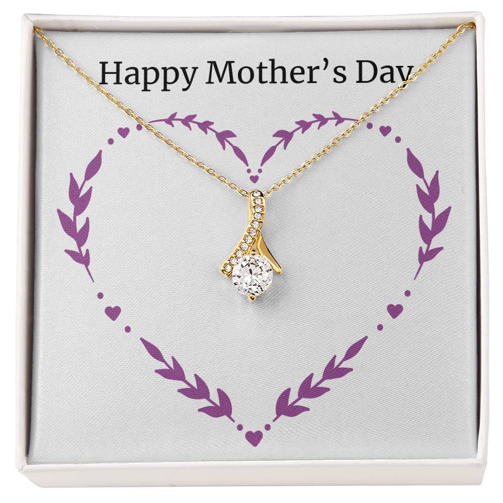 Alluring Beauty Necklace With Message Card : Gifts For Mom - Happy Mother's Day - For Mother's Day