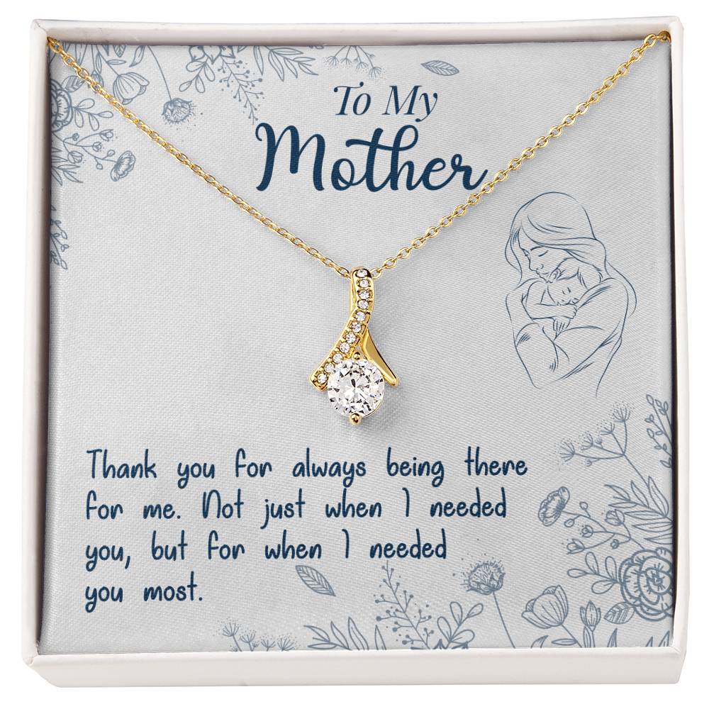 Alluring Beauty Necklace With Message Card : Gifts For Mom - Thank You For Always Being There For Me - For Mother's Day, Birthday