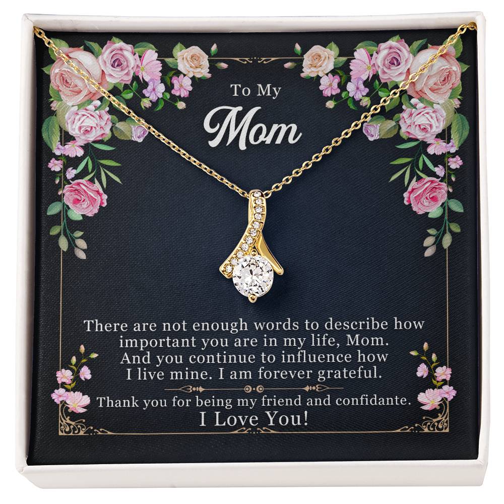 Alluring Beauty Necklace With Message Card : Gifts For Mom - There Are Not Enough Words to Describe How Important - For Mother's Day, Birthday