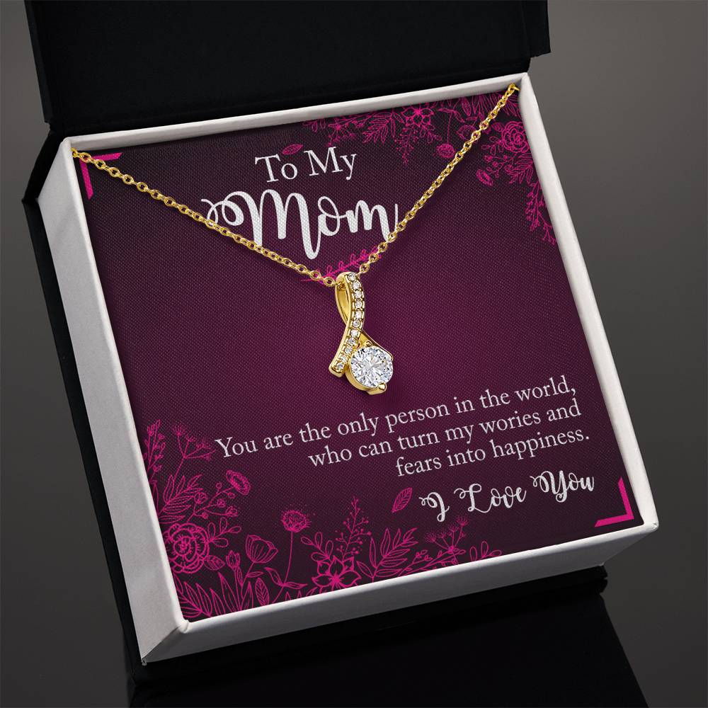 Alluring Beauty Necklace With Message Card : Gifts For Mom - You are the Only Person in the World - For Mother's Day, Birthday