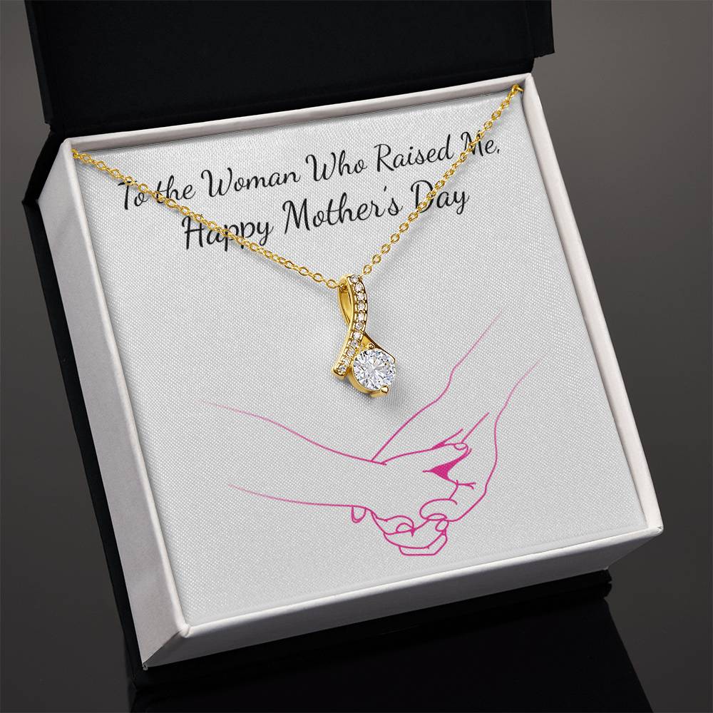 Alluring Beauty Necklace With Message Card : Gifts For Mom - To the Woman Who Raised Me - For Mother's Day