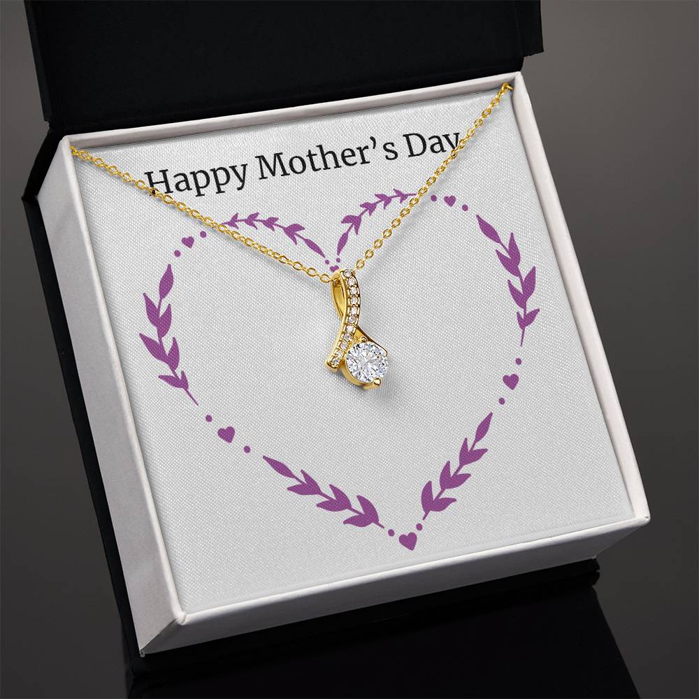 Alluring Beauty Necklace With Message Card : Gifts For Mom - Happy Mother's Day - For Mother's Day