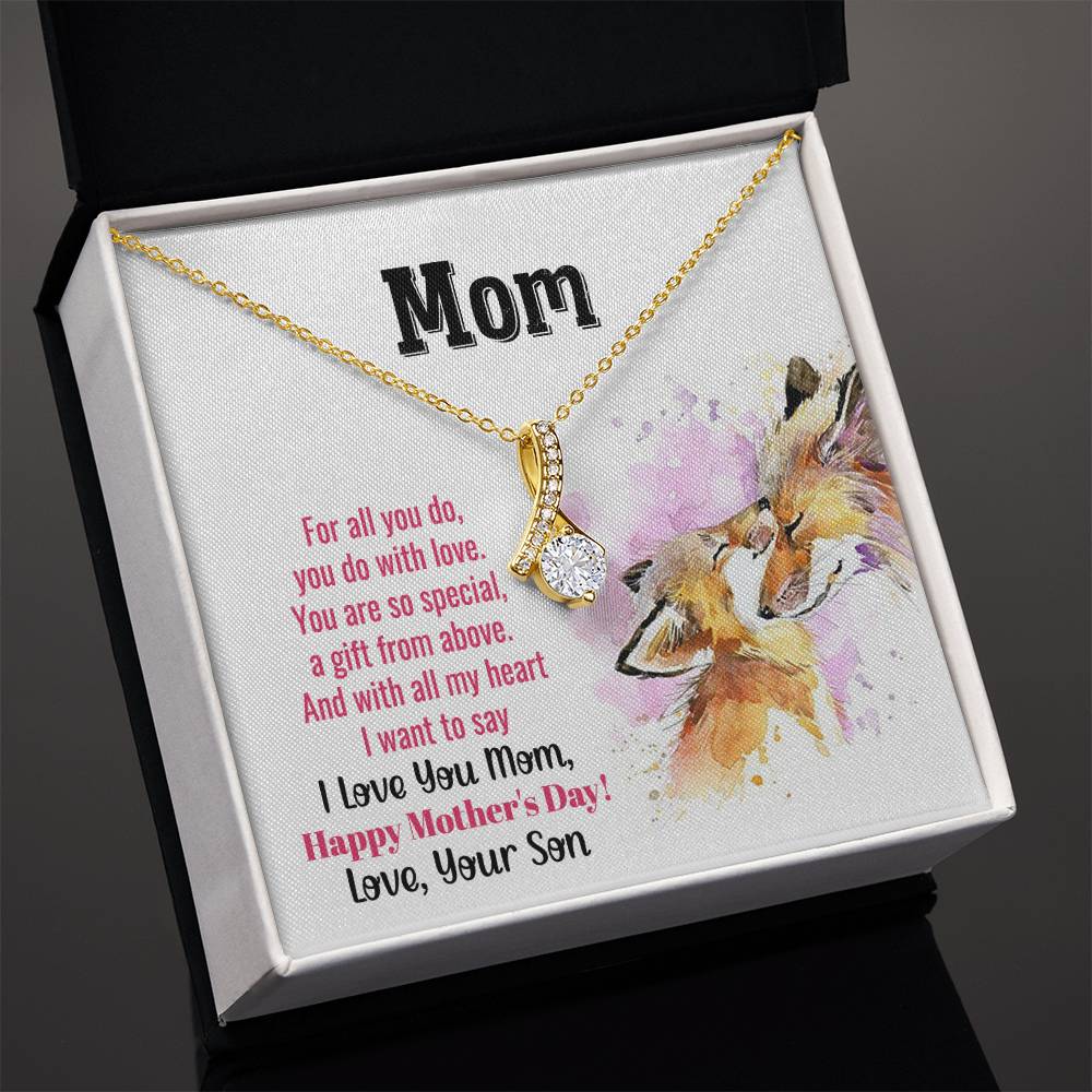 Alluring Beauty Necklace With Message Card : Gifts For Mom - For All You Do You Do With Love You Are So Special - For Mother's Day, Birthday