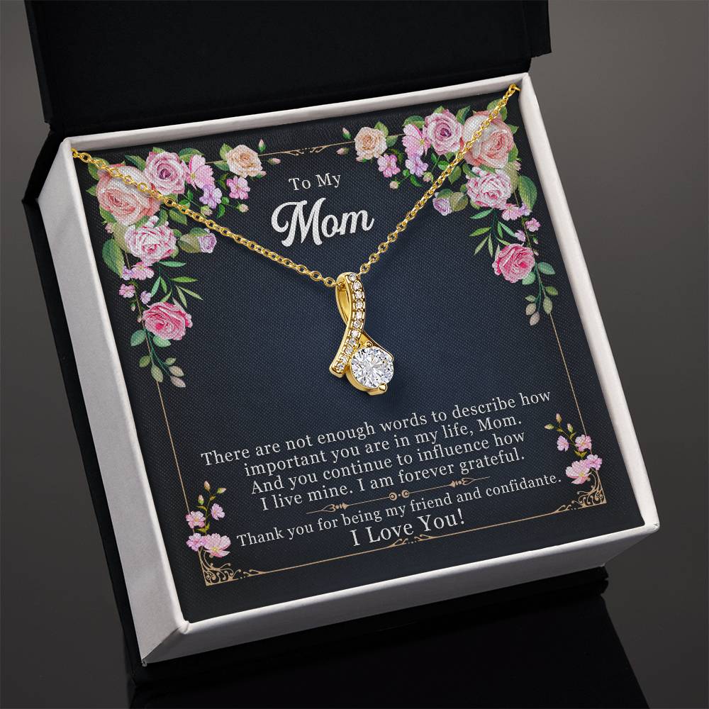 Alluring Beauty Necklace With Message Card : Gifts For Mom - There Are Not Enough Words to Describe How Important - For Mother's Day, Birthday