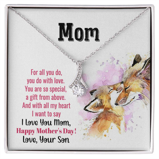 Alluring Beauty Necklace With Message Card : Gifts For Mom - For All You Do You Do With Love You Are So Special - For Mother's Day, Birthday