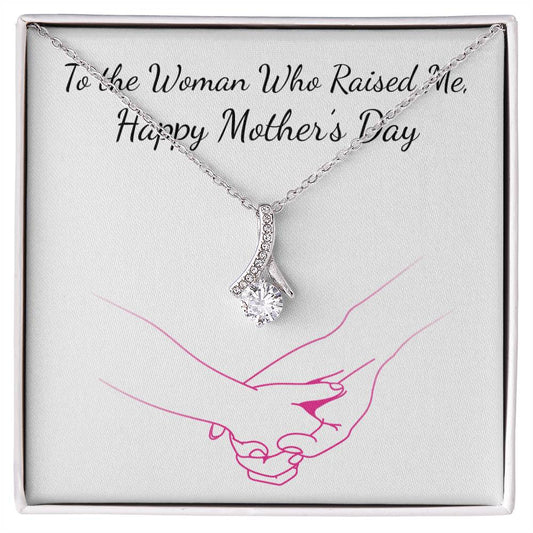 Alluring Beauty Necklace With Message Card : Gifts For Mom - To the Woman Who Raised Me - For Mother's Day