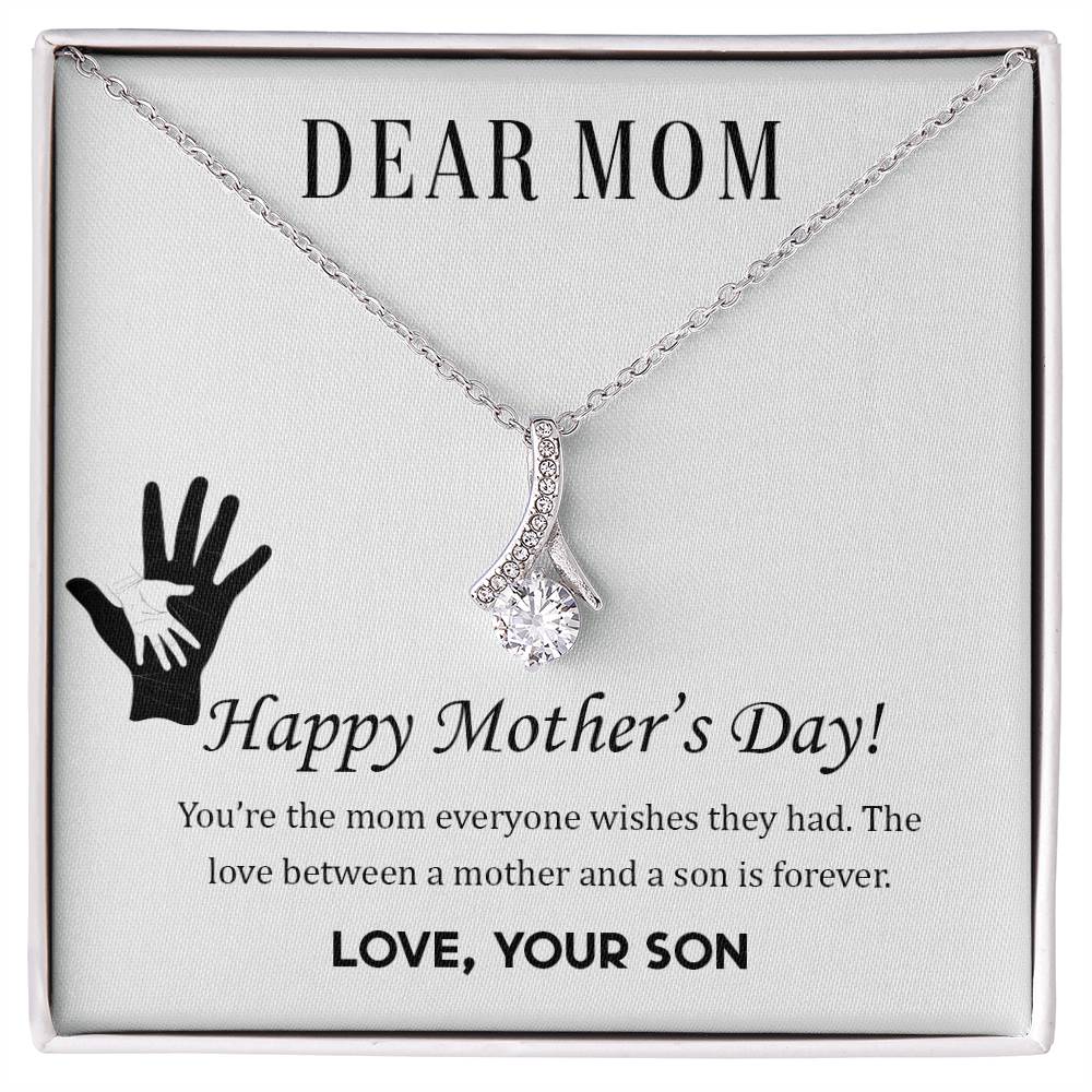 Alluring Beauty Necklace With Message Card : Gifts For Mom - You're the Mom Everyone Wishes They Had - For Mother's Day