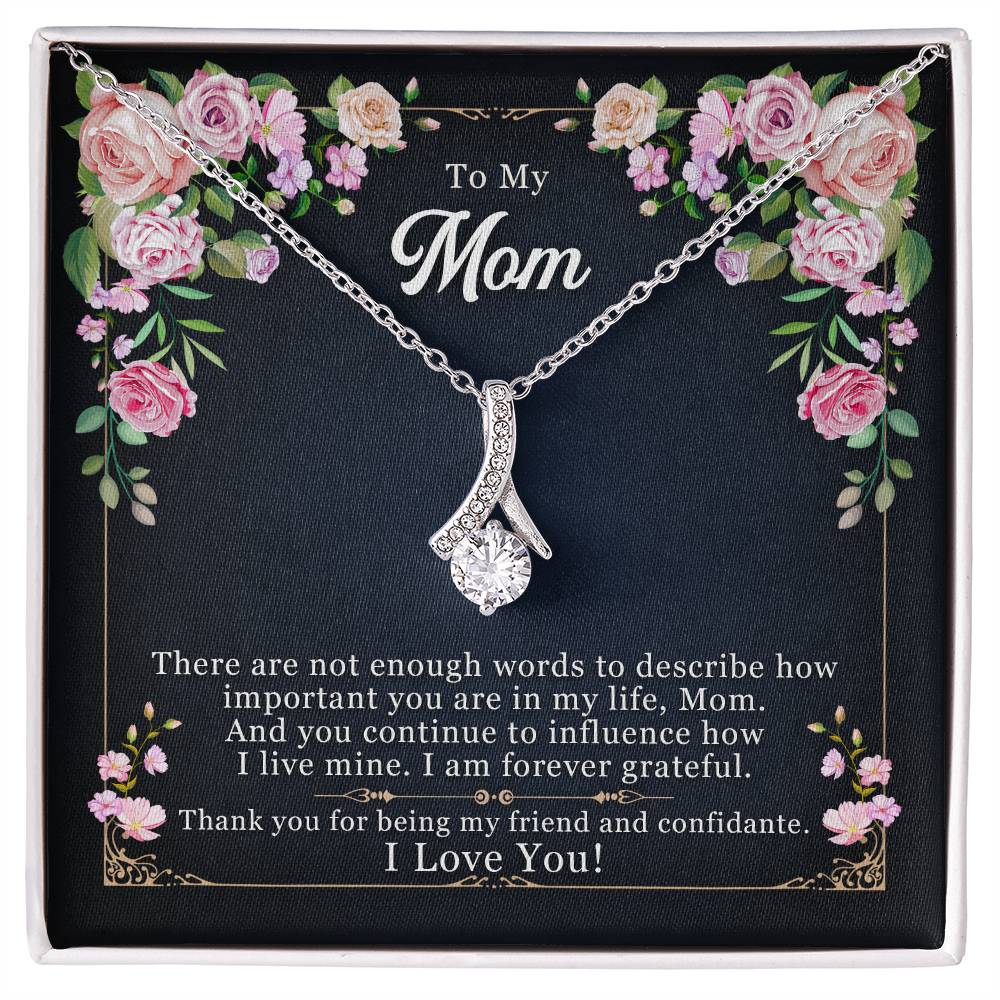 Alluring Beauty Necklace With Message Card : Gifts For Mom - There Are Not Enough Words to Describe How Important - For Mother's Day, Birthday