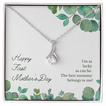 Alluring Beauty Necklace With Message Card : Gifts For Mom - Happy First Mother's Day - For Mother's Day