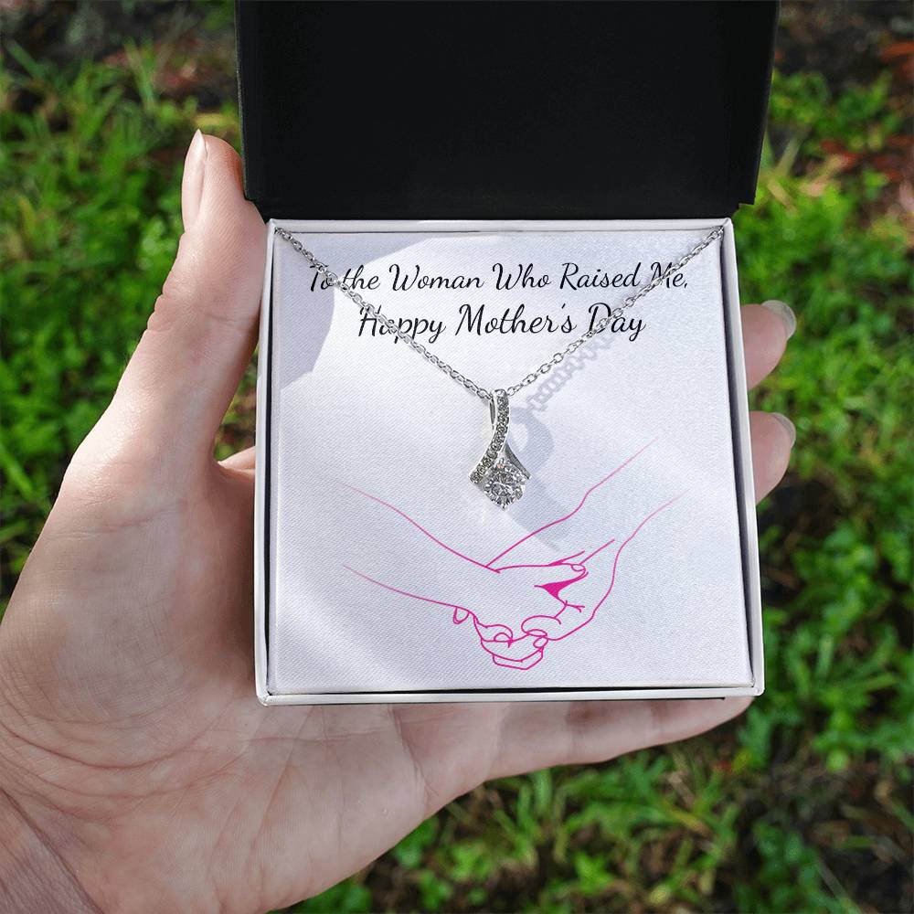 Alluring Beauty Necklace With Message Card : Gifts For Mom - To the Woman Who Raised Me - For Mother's Day