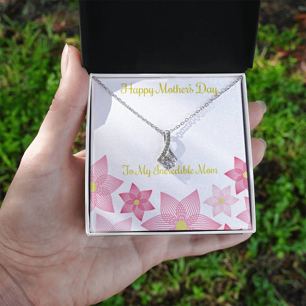 Alluring Beauty Necklace With Message Card : Gifts For Mom - To My Incredible Mom - For Mother's Day