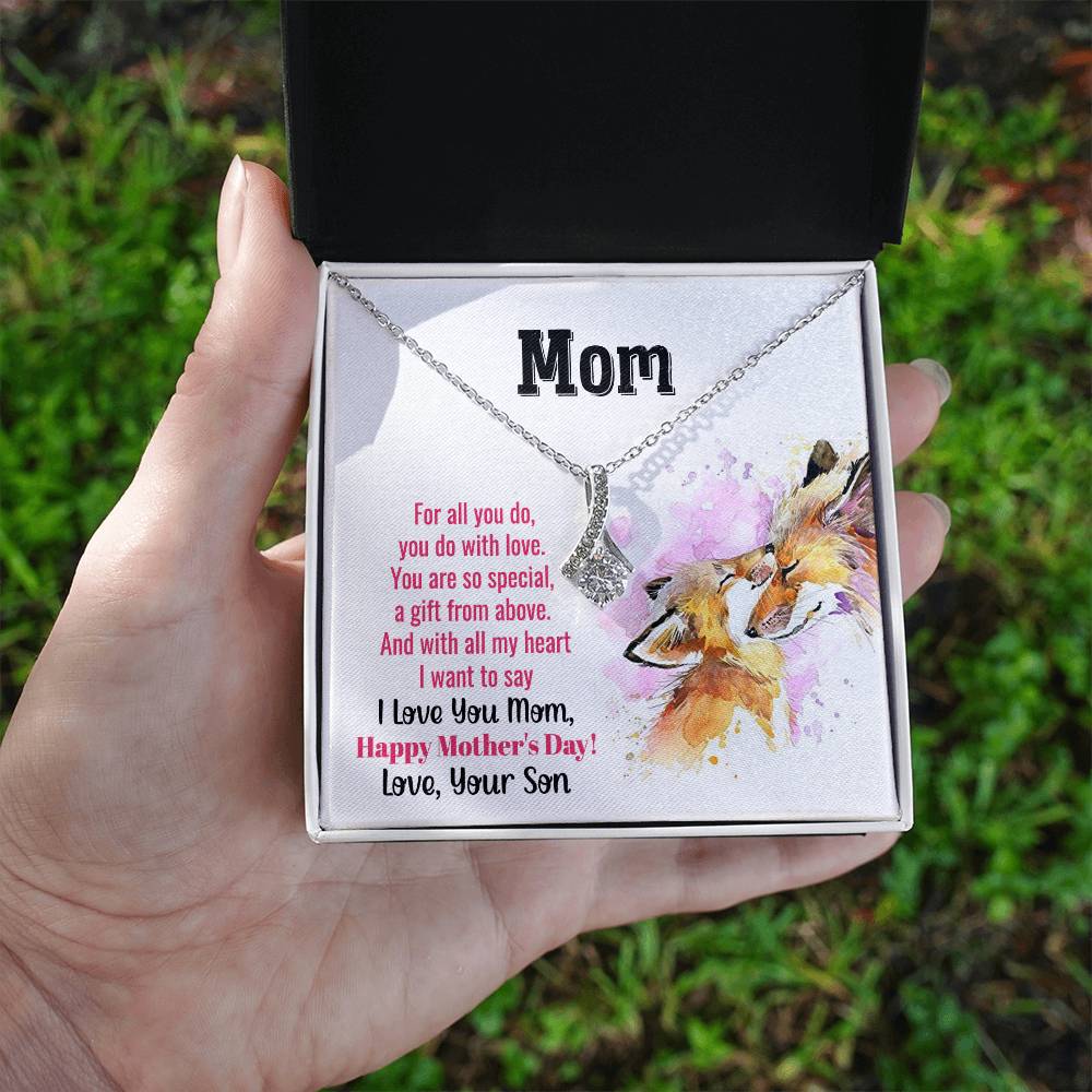 Alluring Beauty Necklace With Message Card : Gifts For Mom - For All You Do You Do With Love You Are So Special - For Mother's Day, Birthday