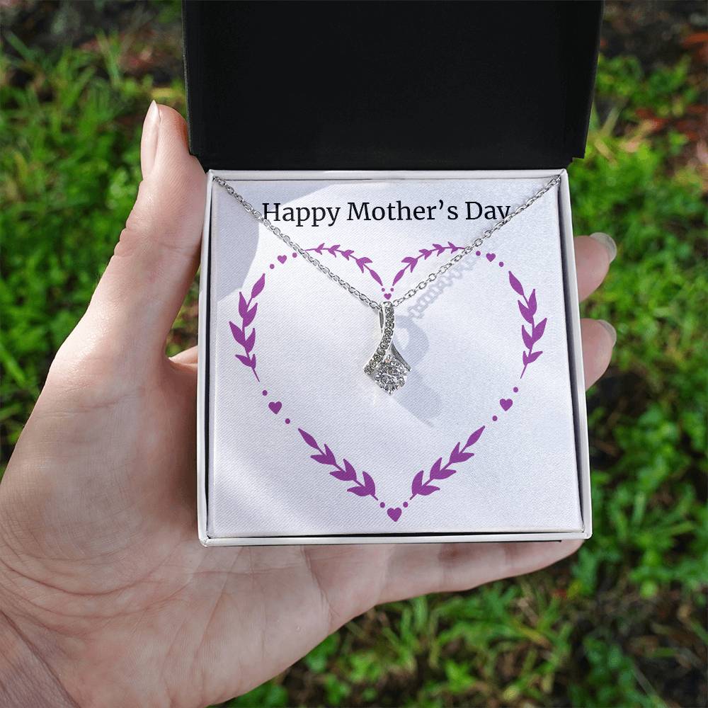 Alluring Beauty Necklace With Message Card : Gifts For Mom - Happy Mother's Day - For Mother's Day