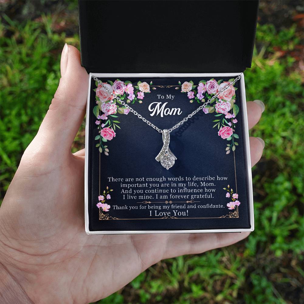 Alluring Beauty Necklace With Message Card : Gifts For Mom - There Are Not Enough Words to Describe How Important - For Mother's Day, Birthday