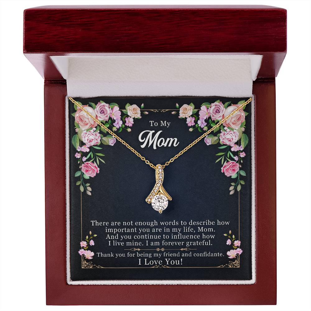 Alluring Beauty Necklace With Message Card : Gifts For Mom - There Are Not Enough Words to Describe How Important - For Mother's Day, Birthday