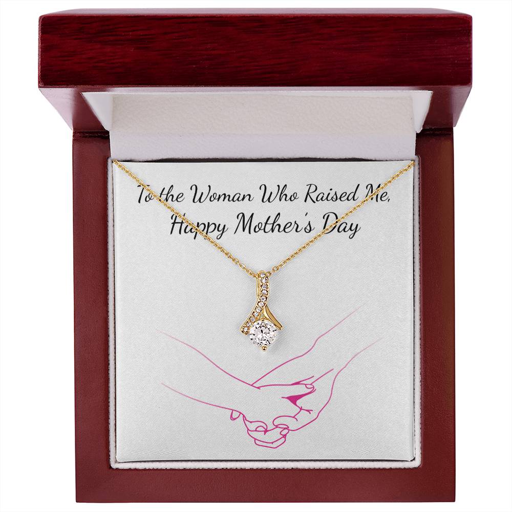 Alluring Beauty Necklace With Message Card : Gifts For Mom - To the Woman Who Raised Me - For Mother's Day