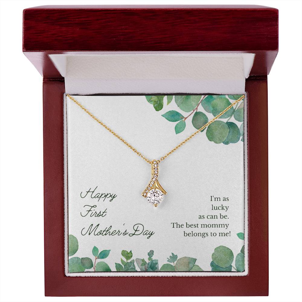 Alluring Beauty Necklace With Message Card : Gifts For Mom - Happy First Mother's Day - For Mother's Day