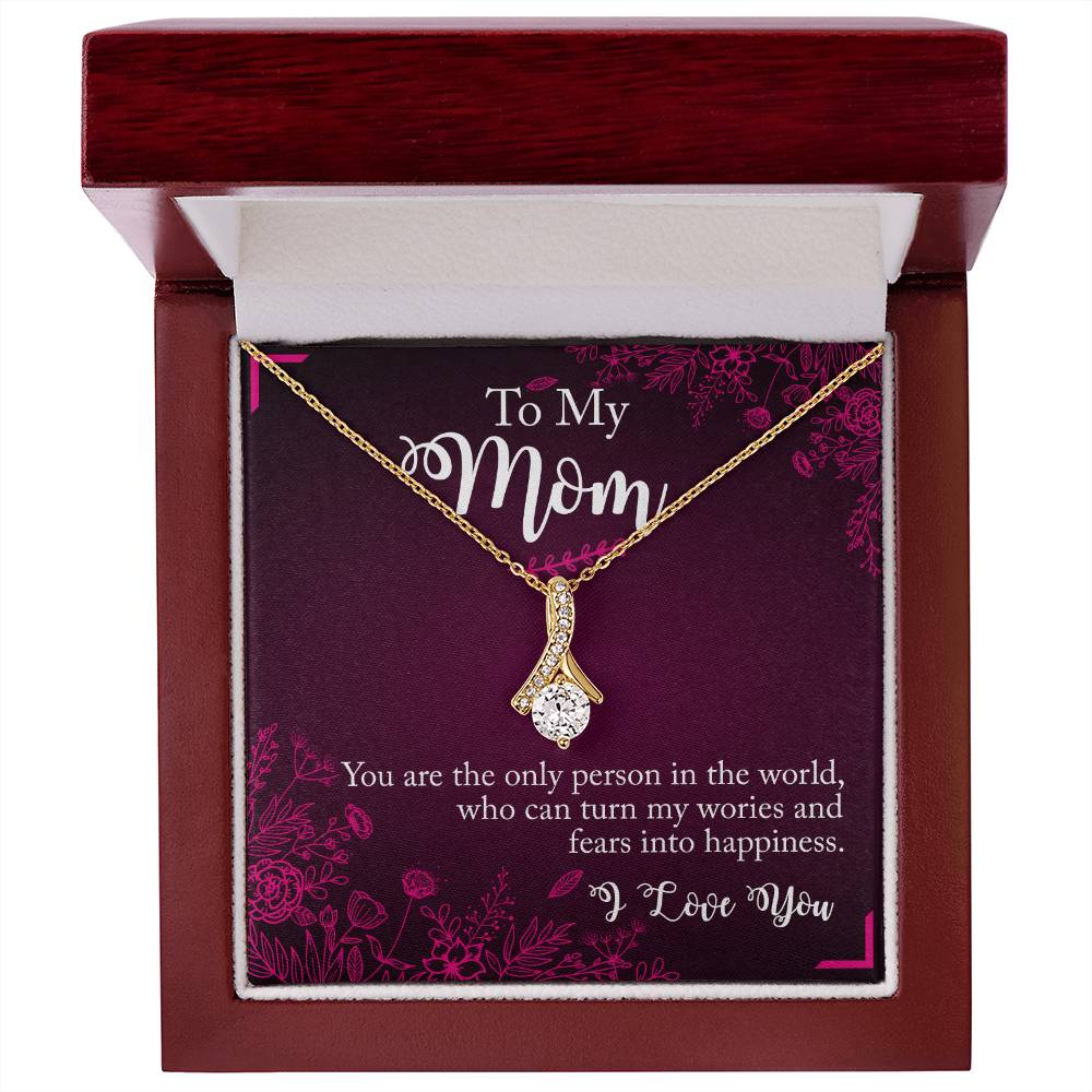 Alluring Beauty Necklace With Message Card : Gifts For Mom - You are the Only Person in the World - For Mother's Day, Birthday