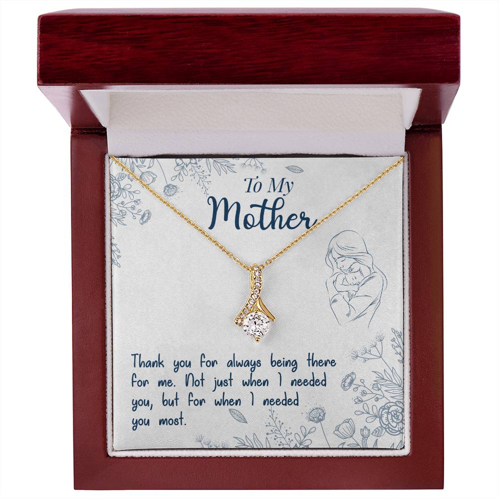 Alluring Beauty Necklace With Message Card : Gifts For Mom - Thank You For Always Being There For Me - For Mother's Day, Birthday