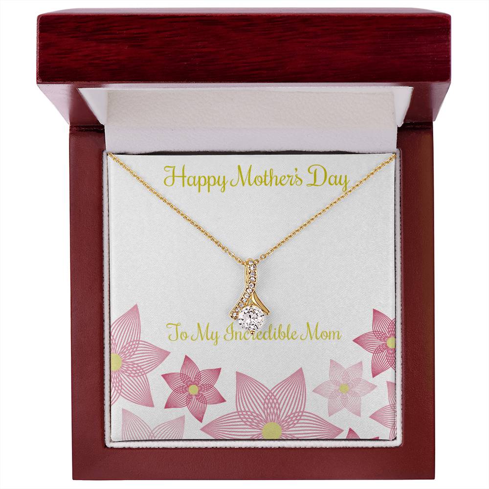 Alluring Beauty Necklace With Message Card : Gifts For Mom - To My Incredible Mom - For Mother's Day