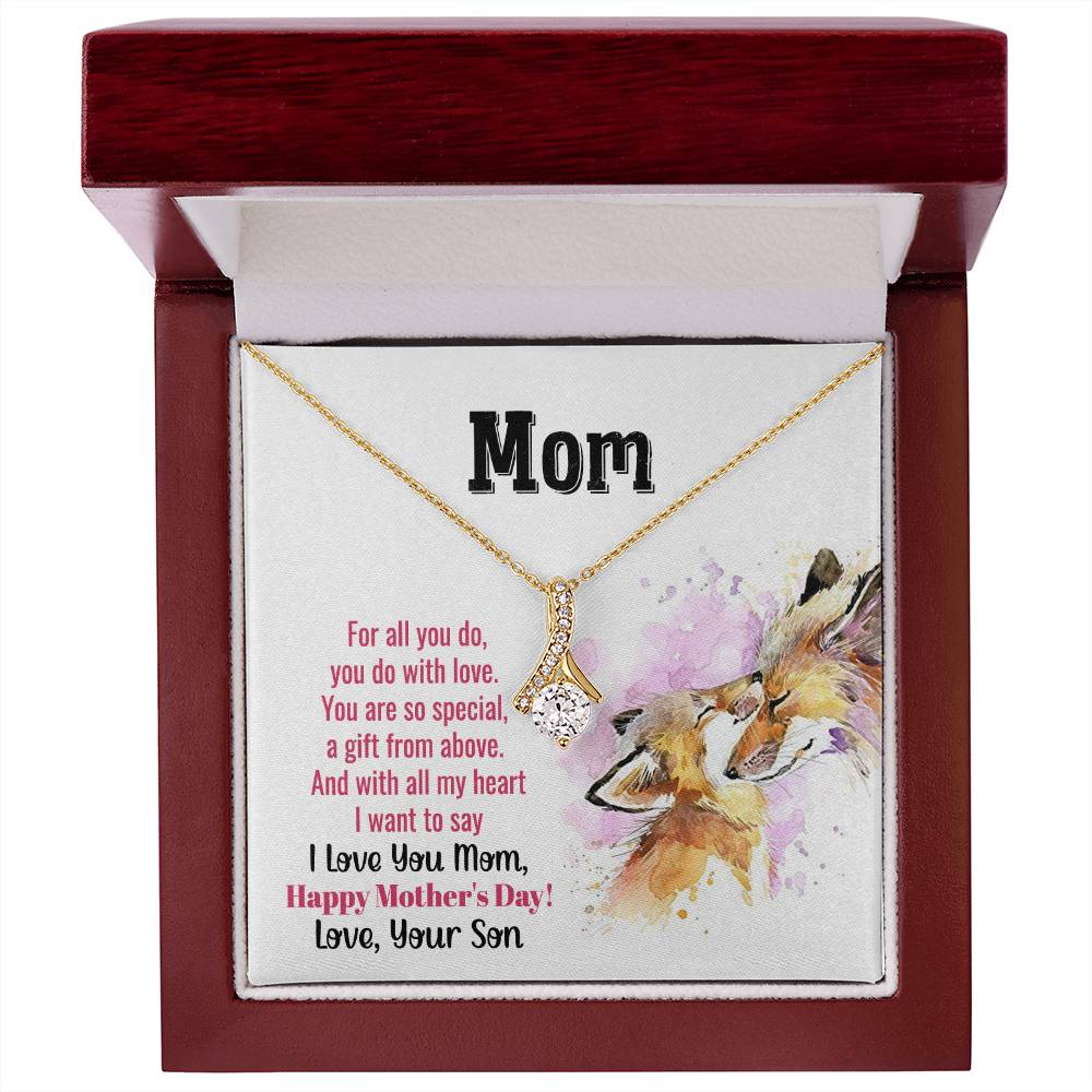 Alluring Beauty Necklace With Message Card : Gifts For Mom - For All You Do You Do With Love You Are So Special - For Mother's Day, Birthday