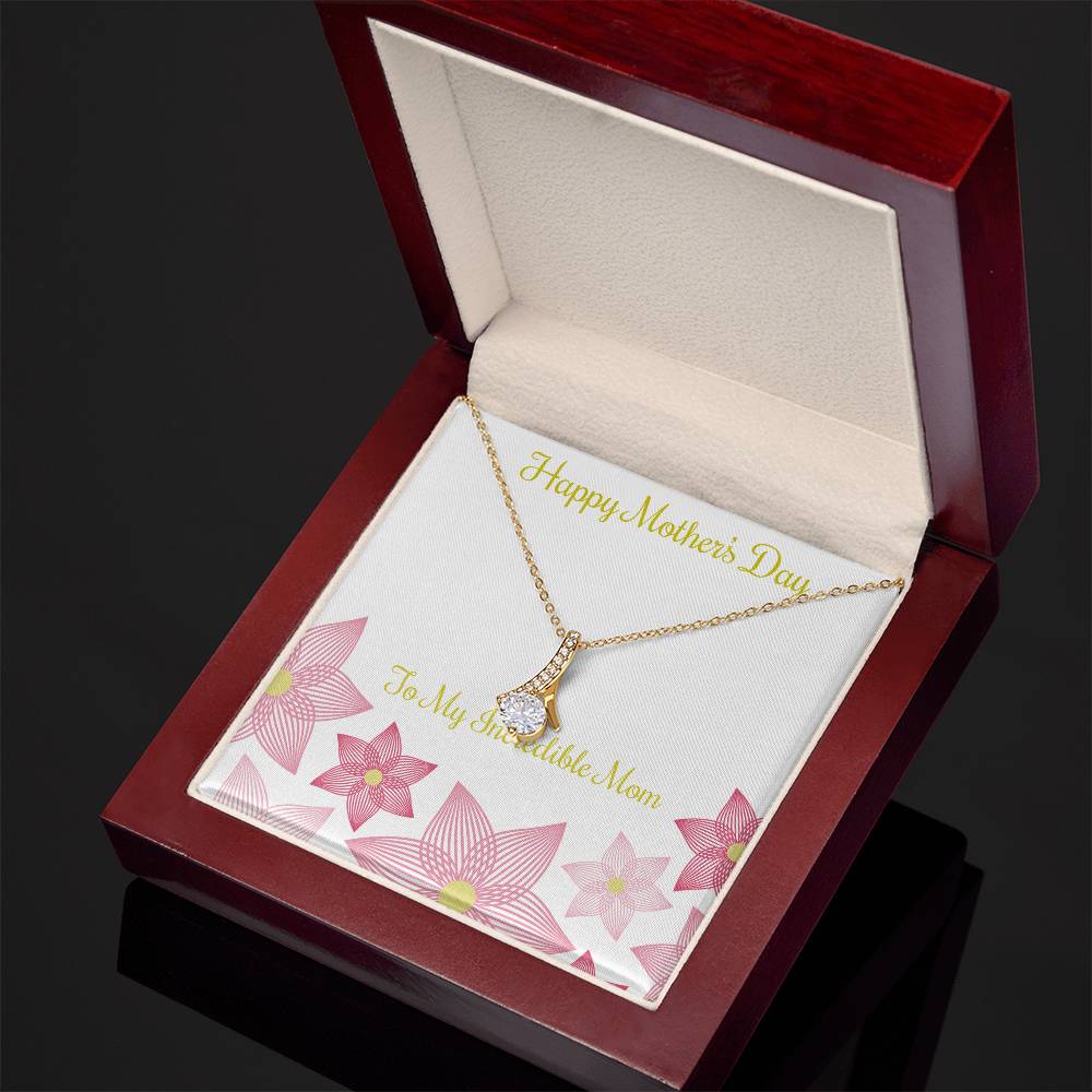 Alluring Beauty Necklace With Message Card : Gifts For Mom - To My Incredible Mom - For Mother's Day