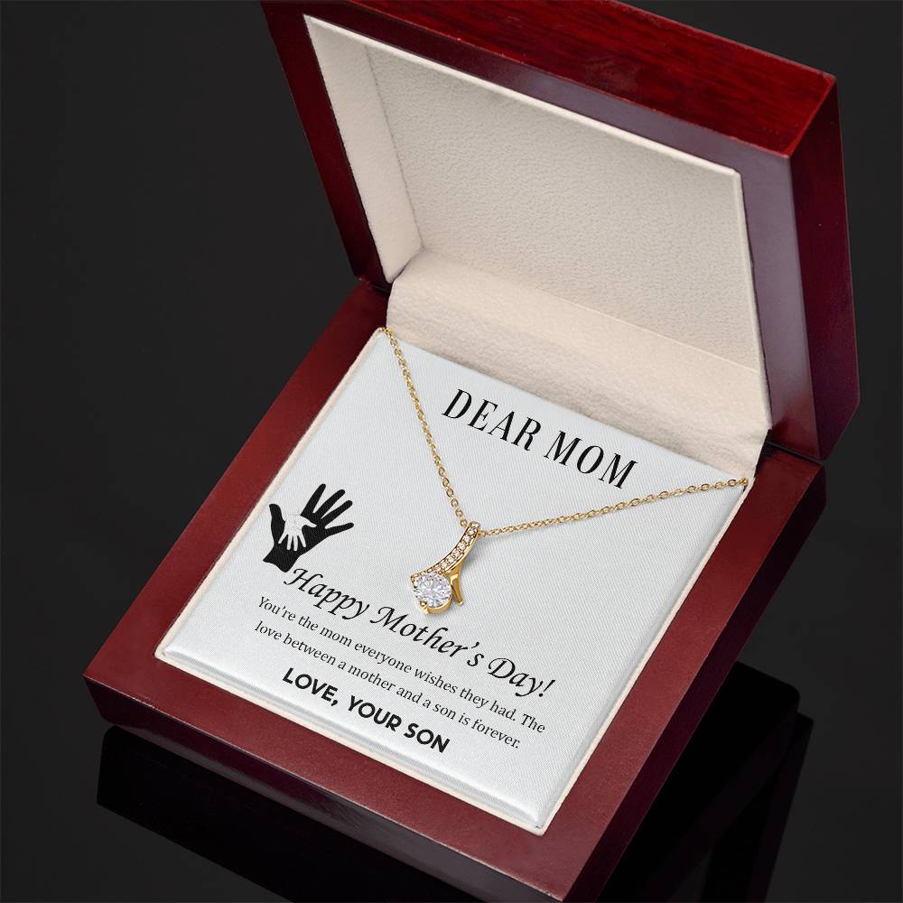 Alluring Beauty Necklace With Message Card : Gifts For Mom - You're the Mom Everyone Wishes They Had - For Mother's Day