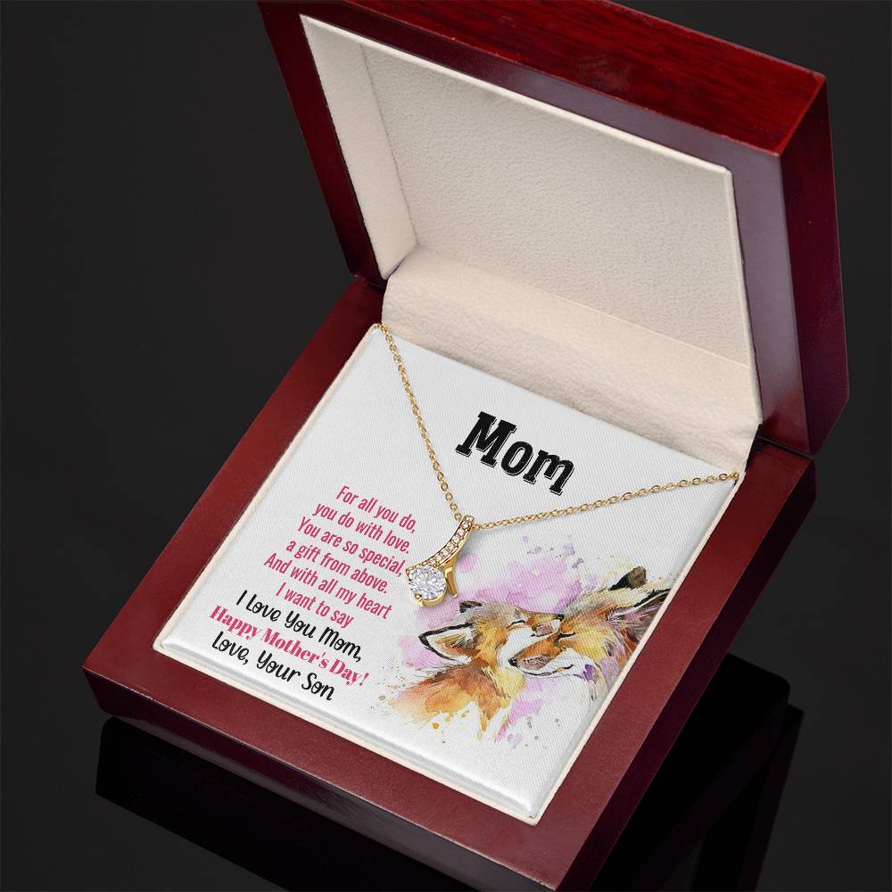 Alluring Beauty Necklace With Message Card : Gifts For Mom - For All You Do You Do With Love You Are So Special - For Mother's Day, Birthday