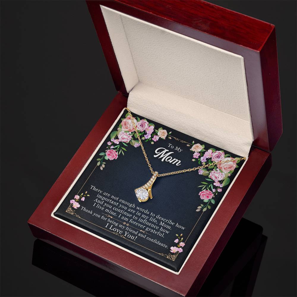 Alluring Beauty Necklace With Message Card : Gifts For Mom - There Are Not Enough Words to Describe How Important - For Mother's Day, Birthday