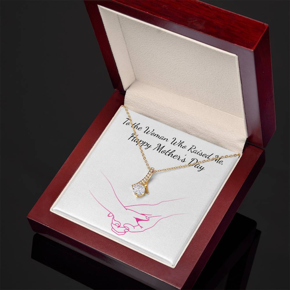 Alluring Beauty Necklace With Message Card : Gifts For Mom - To the Woman Who Raised Me - For Mother's Day