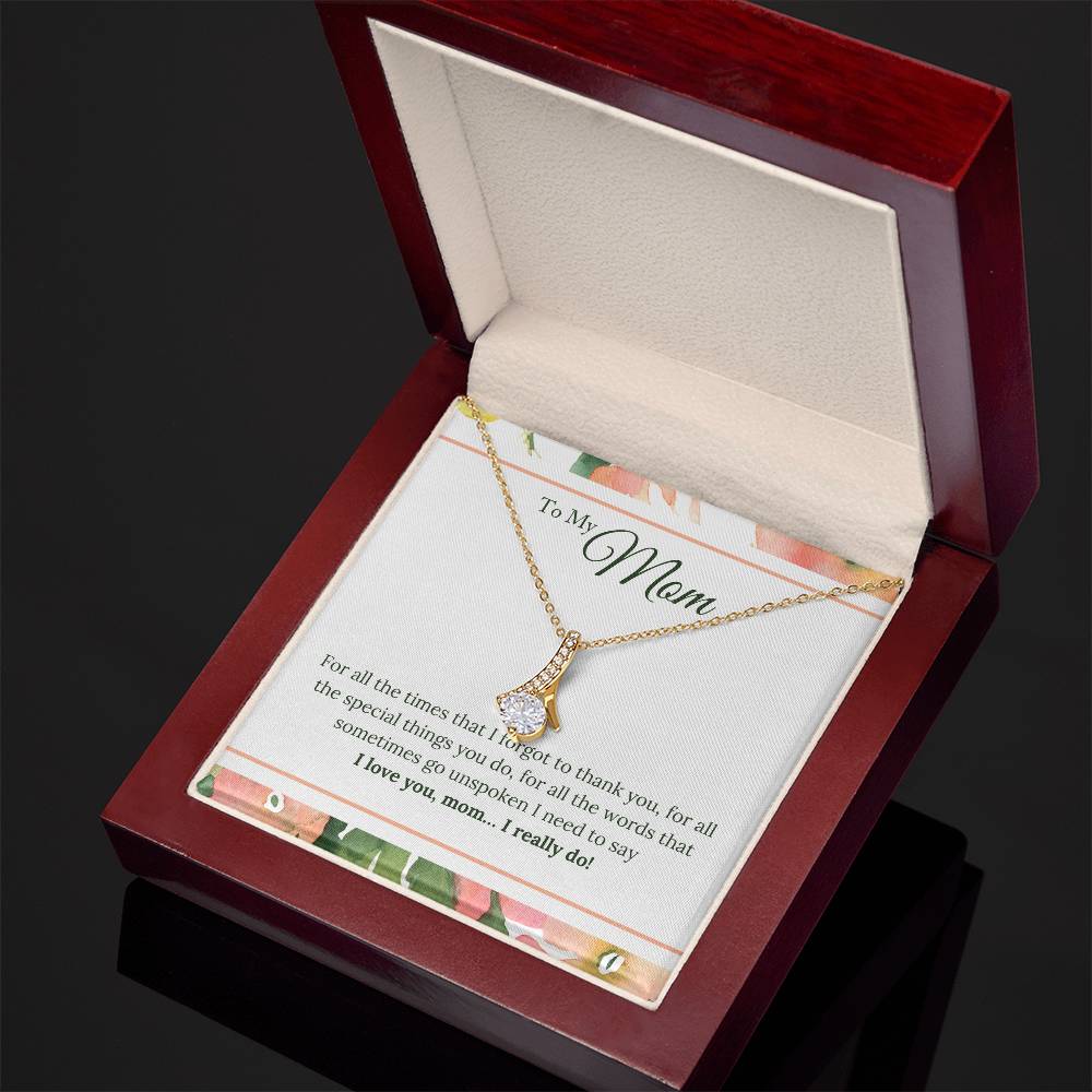 Alluring Beauty Necklace With Message Card : Gifts For Mom - For All the Times that I Forgot to Thank You - For Mother's Day, Birthday