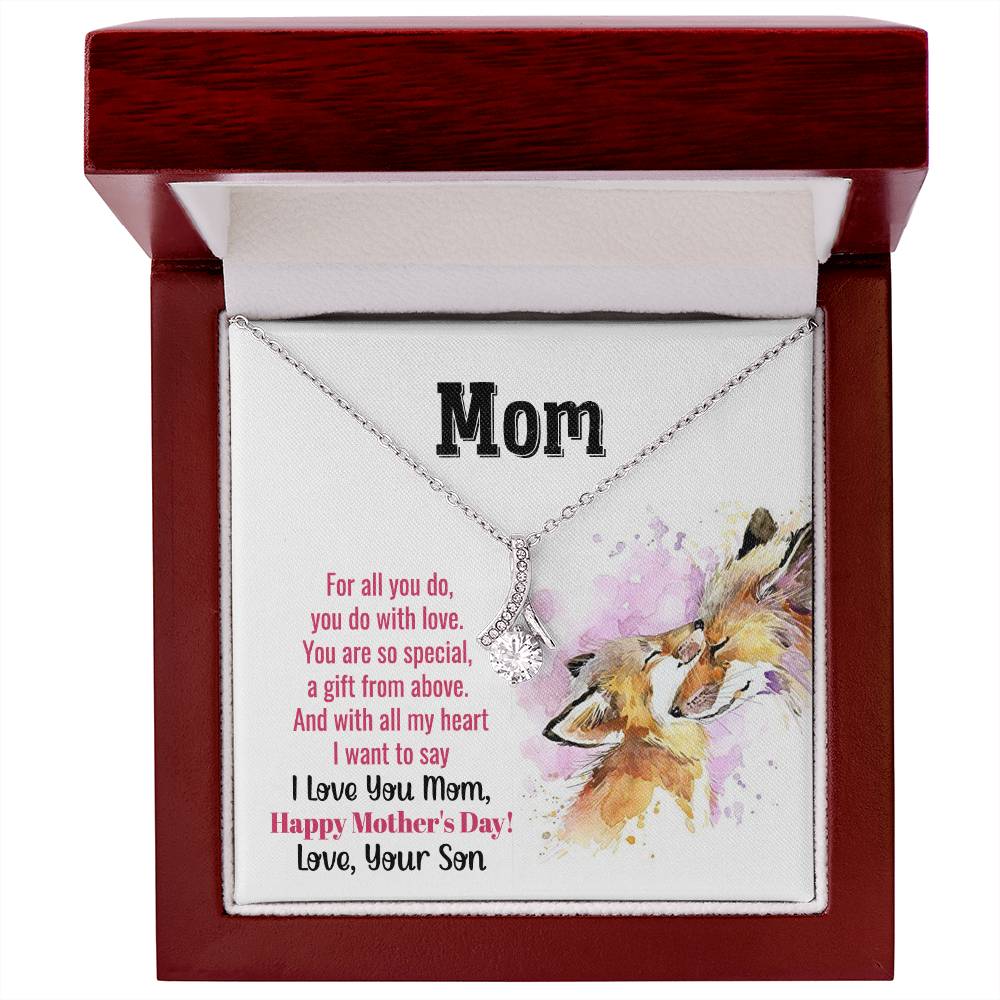 Alluring Beauty Necklace With Message Card : Gifts For Mom - For All You Do You Do With Love You Are So Special - For Mother's Day, Birthday