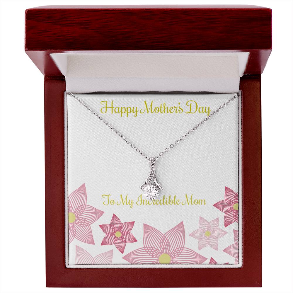 Alluring Beauty Necklace With Message Card : Gifts For Mom - To My Incredible Mom - For Mother's Day