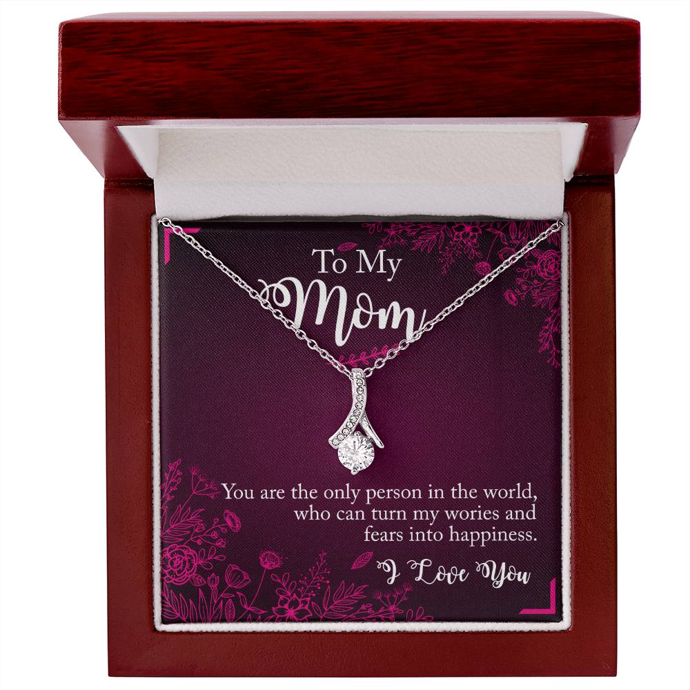 Alluring Beauty Necklace With Message Card : Gifts For Mom - You are the Only Person in the World - For Mother's Day, Birthday