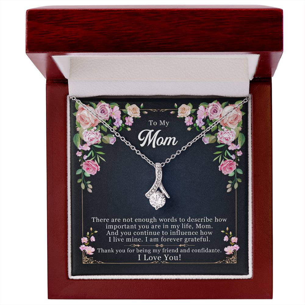 Alluring Beauty Necklace With Message Card : Gifts For Mom - There Are Not Enough Words to Describe How Important - For Mother's Day, Birthday