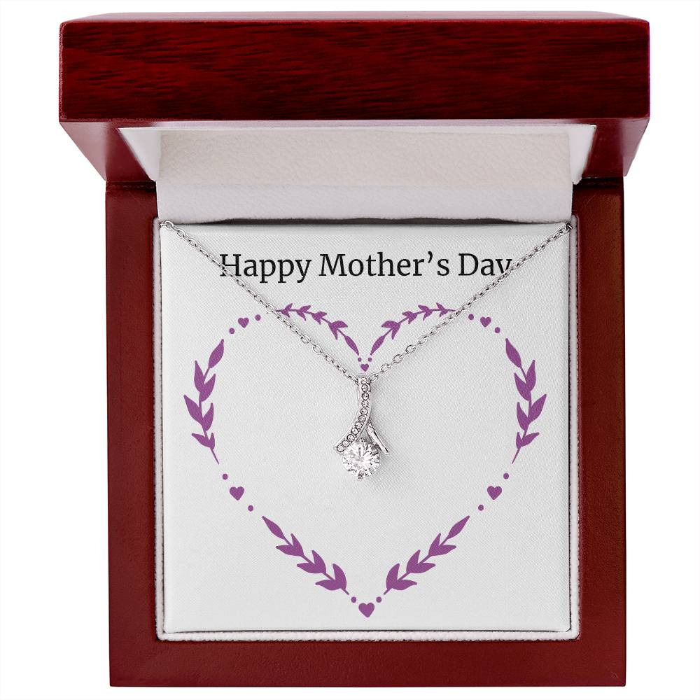 Alluring Beauty Necklace With Message Card : Gifts For Mom - Happy Mother's Day - For Mother's Day