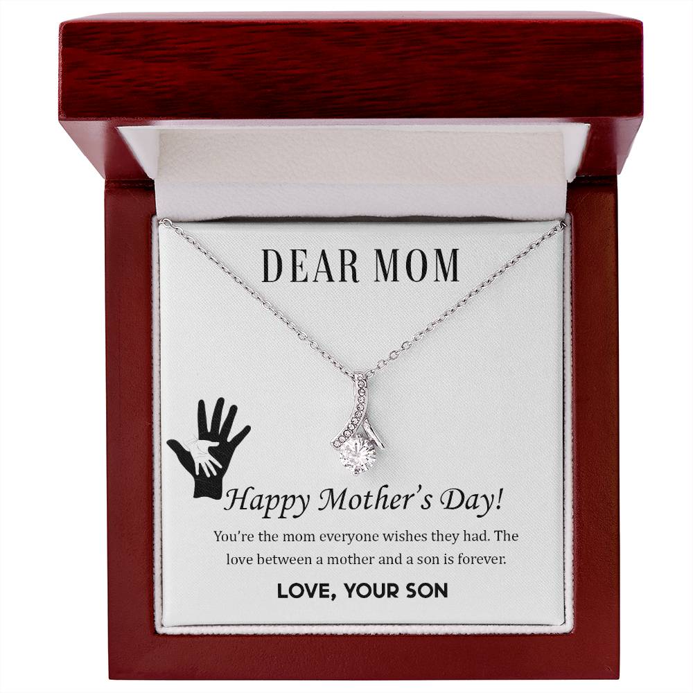 Alluring Beauty Necklace With Message Card : Gifts For Mom - You're the Mom Everyone Wishes They Had - For Mother's Day