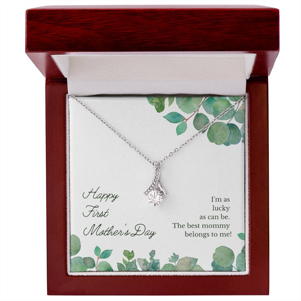 Alluring Beauty Necklace With Message Card : Gifts For Mom - Happy First Mother's Day - For Mother's Day