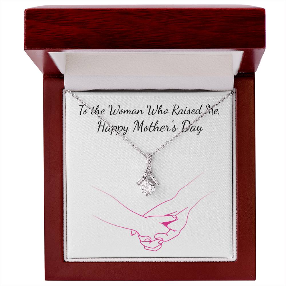 Alluring Beauty Necklace With Message Card : Gifts For Mom - To the Woman Who Raised Me - For Mother's Day