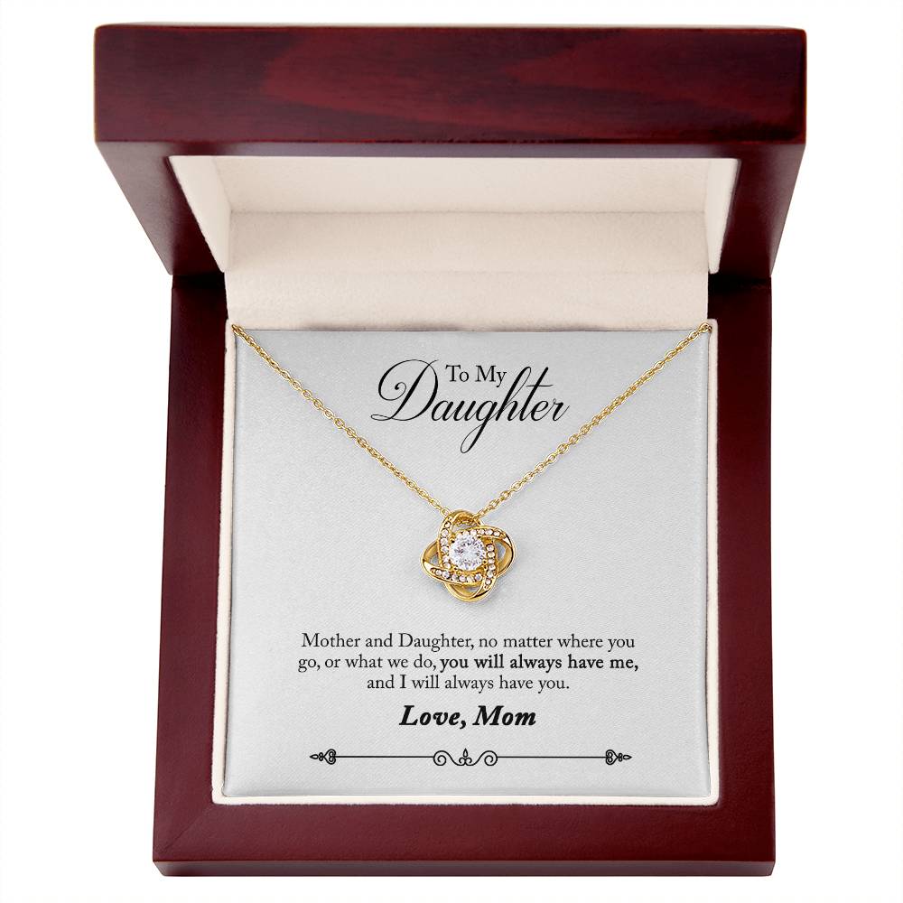 Love Knot Necklace with Message Card : Gifts for Daughter - Mother and Daughter no Matter Where You go or What You do - For Graduation, Birthday, Holiday