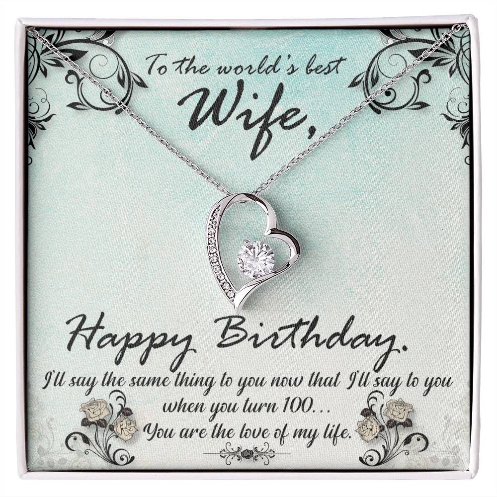 Forever Love Necklace with Message Card : Gifts for Wife - Happy Birthday I'll Say the Same Thing to You - For Birthday