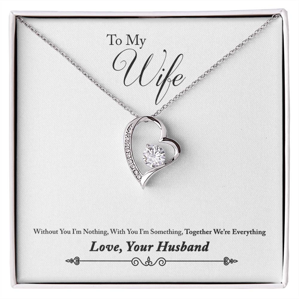 Forever Love Necklace with Message Card : Gifts for Wife - Without You I'm Nothing, With You I'm - For Anniversary, Birthday