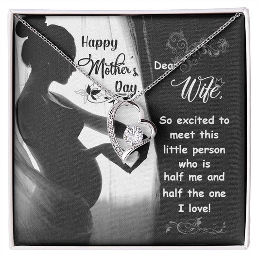 Forever Love Necklace with Message Card : Gifts for Wife - Happy Mothers Day Dear Wife so Excited to Meet  - For Mothers Day